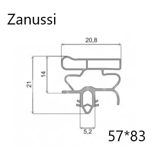 Уплотнитель 830 * 570 мм для морозильной камеры Zanussi ZRB 336, ZRB 330 Вид профиля ОМ
